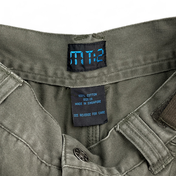 Vintage MT:2 Cargo Shorts Mens 27 Green Military Raver Baggy Parachute 90s - Picture 5 of 10